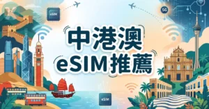 中港澳 eSIM 推薦威訊 WaySim 官方攻略圖,標註全站 9 折優惠與中港澳免翻牆落地實測