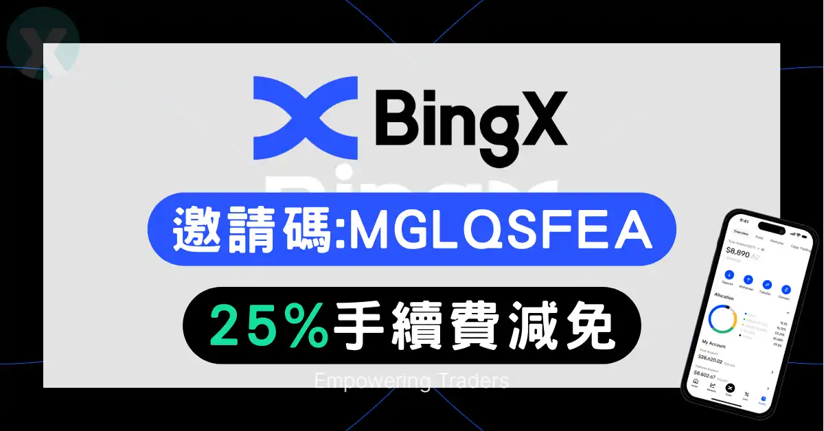 BingX 推薦碼 註冊頁面填寫手續費減免與返現比例提示