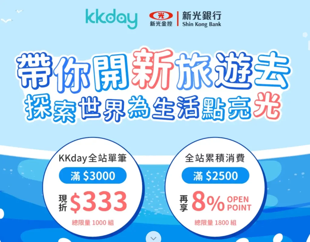 KKDAY 新光卡 折333元