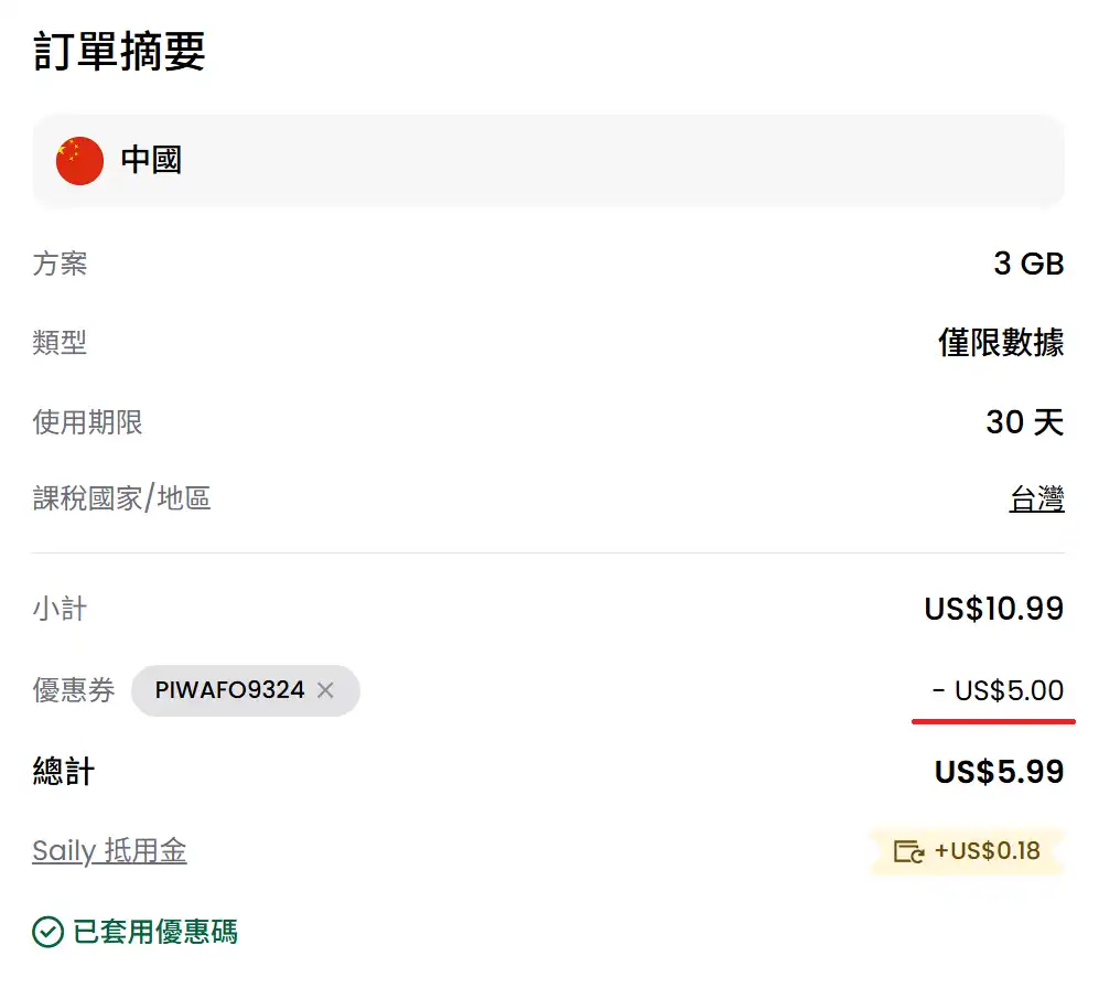 Saily 優惠碼首購折抵操作流程與小資族 eSIM 評價參考
